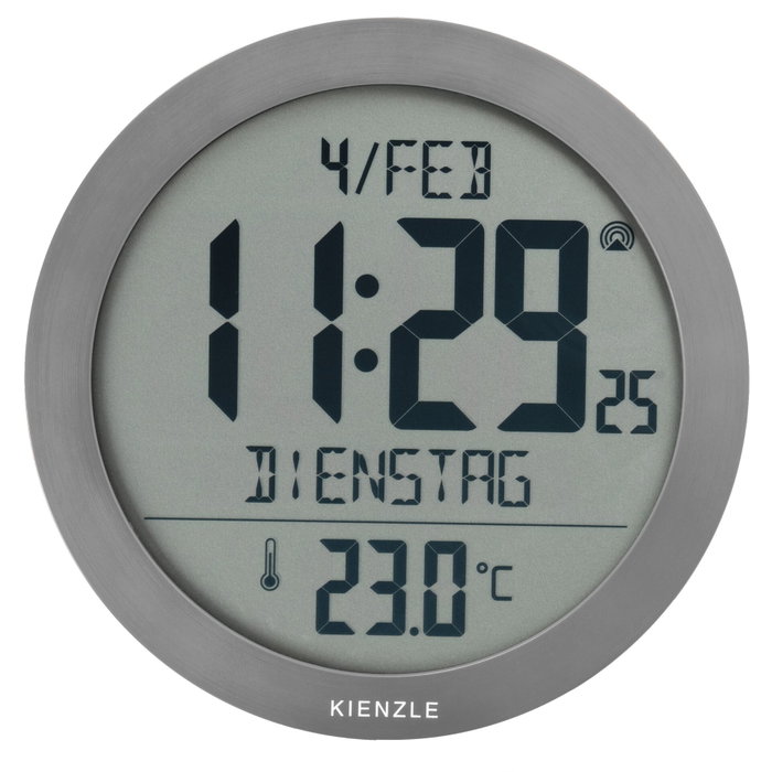Kienzle Reloj de Pared y Mesa con Control por Radio DCF y Temperatura Ambiente, Antracita Kienzle Reloj de Pared y Mesa con Control por Radio DCF y Temperatura Ambiente, Antracita