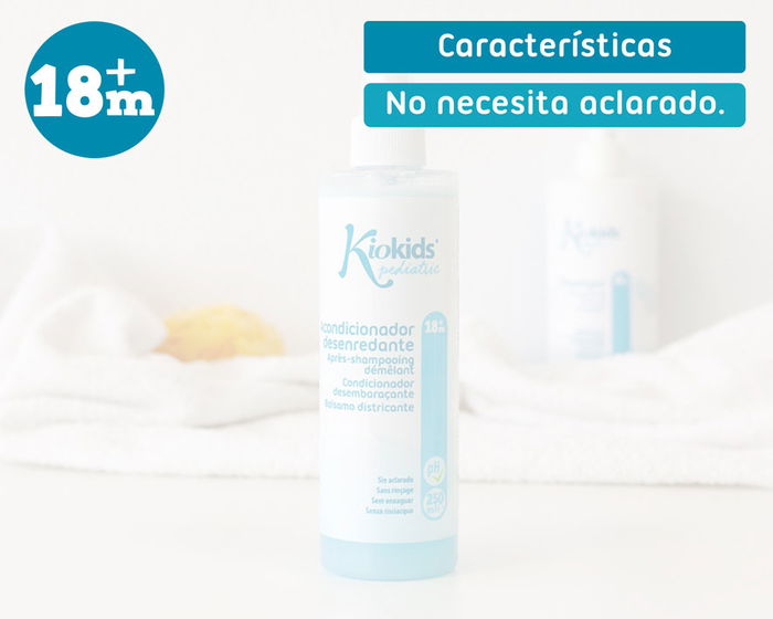 KioKids Spray Desenredante Pediátrico Hipoalergénico con Provitamina B5, Aporta Nutrición e Hidratación, 250 mL