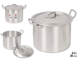 KINVARA Olla de Aluminio de 20 cm, 4,5 l, Plata