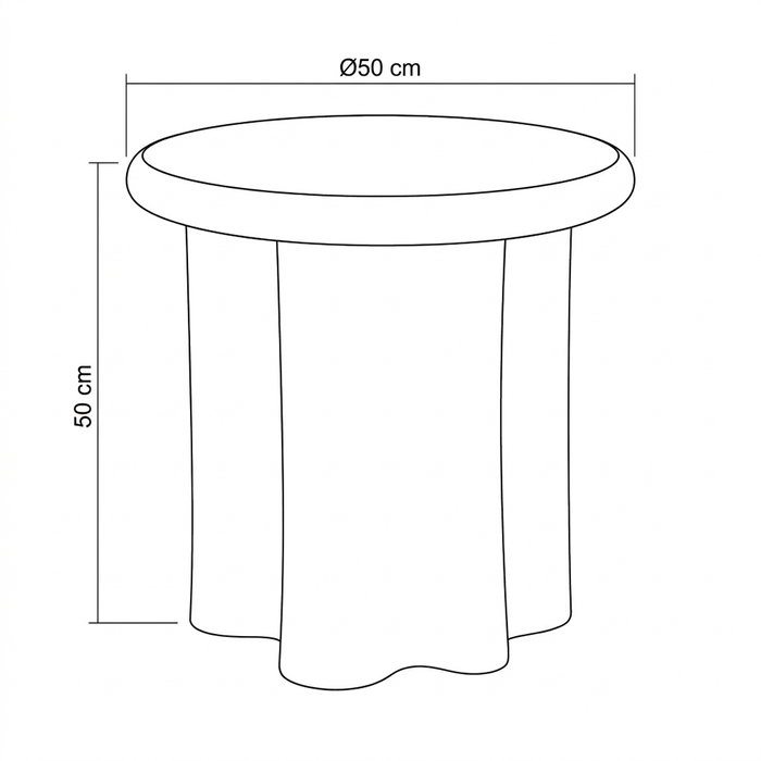Mesa Auxiliar Lacado Crema Dm Salón 50 X 50 X 50 cm