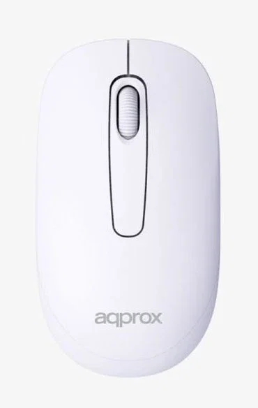 Approx APPMX420W Kit Teclado y Ratón Inalámbrico 2.4 GHz para Oficina y Hogar, 105 Teclas QWERTY Español, Ratón Óptico 1000 DPI, Color Blanco