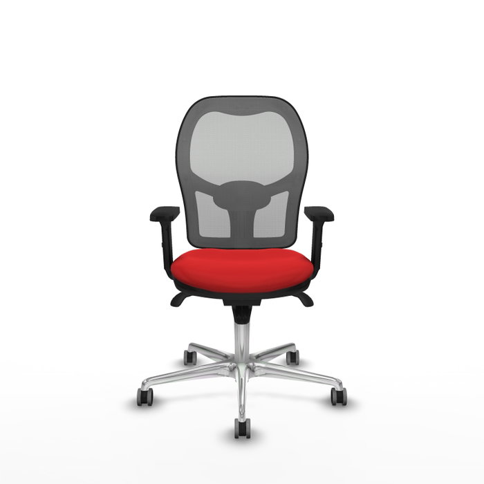 PIQUERAS Y CRESPO Silla de oficina Jorquera con mecanismo Sincro, Rojo y Gris