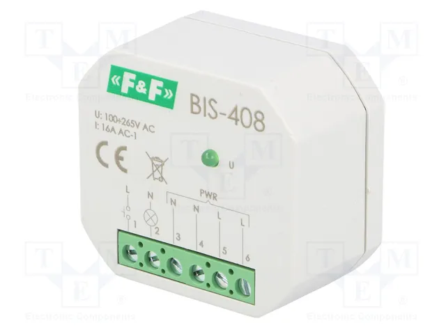 F&F Relé de instalación biestable por impulsos NA 16A