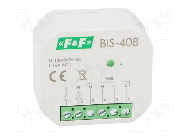 F&F Relé de instalación biestable por impulsos NA 16A