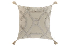 DKD Home Decor Cojín de Poliéster y Algodón Crudo 45x8x45 cm (Pack de 2)