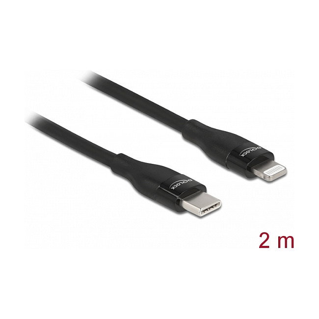 DeLOCK Cable USB Type-C a Lightning 2 m Negro MFi DeLOCK Cable USB Type-C a Lightning 2 m Negro MFi