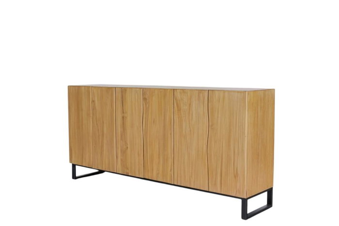 DKD Home Decor Buffet de Teca y Metal Natural 180x40x85