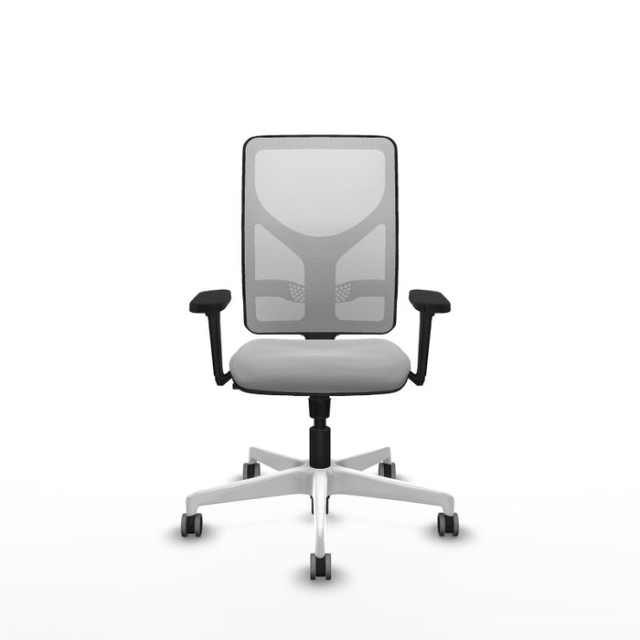 PIQUERAS Y CRESPO Silla de oficina Motilla con mecanismo Sincro Gris claro y Blanco
