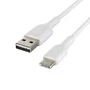 Belkin CAB001BT0MWH Cable USB-C a USB-A de 0,15 m (15 cm) para carga y datos - Blanco