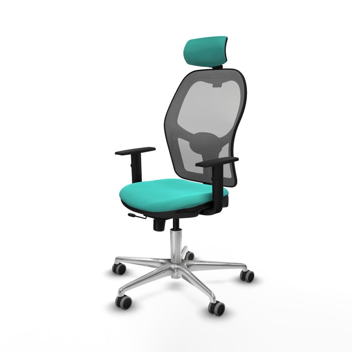 PIQUERAS Y CRESPO Silla de oficina Jorquera con mecanismo Sincro/Traslack, Turquesa y Gris