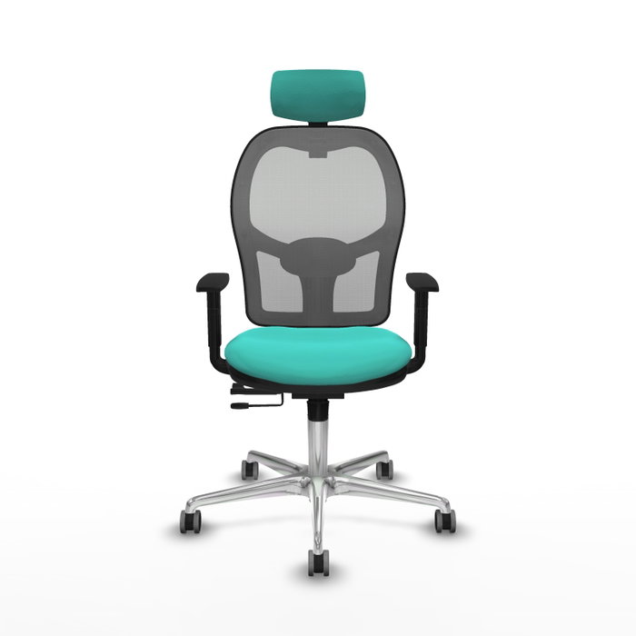 PIQUERAS Y CRESPO Silla de oficina Jorquera con mecanismo Sincro/Traslack, Turquesa y Gris