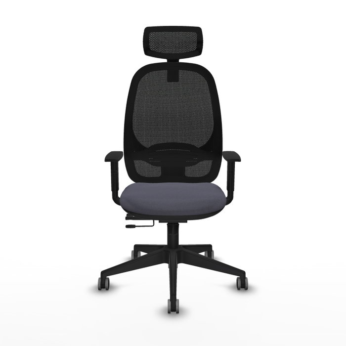 PIQUERAS Y CRESPO Silla de oficina Cilanco con mecanismo Sincro/Traslack, Gris oscuro/Negro