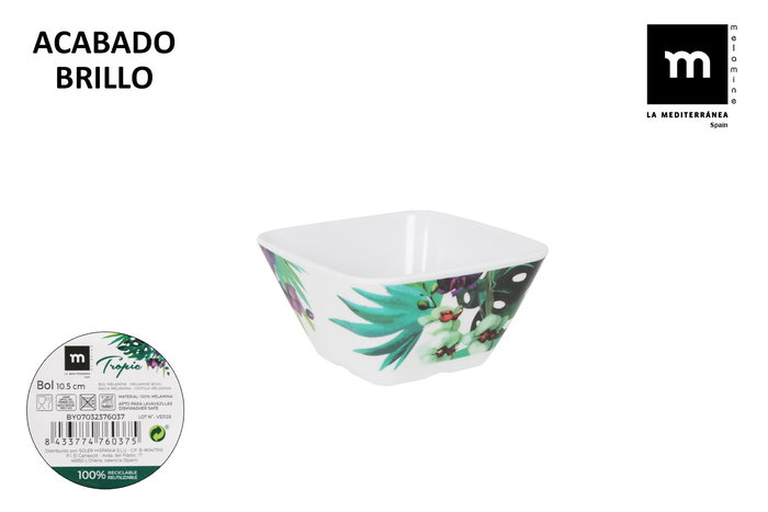 La Mediterranea Bol Melamina Tropic 10.5 cm Brillo (36 Unidades) La Mediterranea Bol Melamina Tropic 10.5 cm Brillo (36 Unidades)
