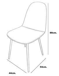 DKD Home Decor Silla Urban Marron Marron Claro 51.5 x 90.5 x 44 cm (4 Unidades) Poliester Hierro