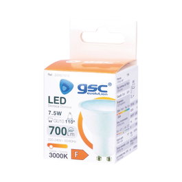 Bombilla LED dicroica 7,5W GU10 3000K