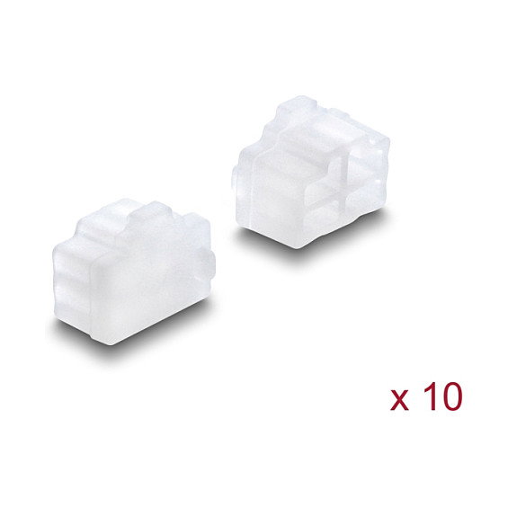 DeLOCK 10 unidades de cubierta antipolvo para RJ-45 en silicona transparente DeLOCK 10 unidades de cubierta antipolvo para RJ-45 en silicona transparente