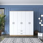Hanah Home Armario BA115 - 2283 Nogal y Blanco 180x190.8x47.3 cm