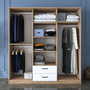 Hanah Home Armario BA115 - 2283 Nogal y Blanco 180x190.8x47.3 cm