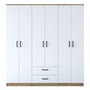 Hanah Home Armario BA115 - 2283 Nogal y Blanco 180x190.8x47.3 cm