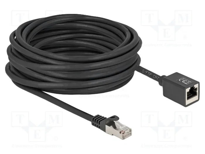 DeLOCK 90323 Cable de extensión de red Cat6a S/FTP 10 m Negro