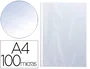 Q-connect Funda Multitaladro Cristal DIN A4 100 mc Caja de 100 unidades para Archivo y Protección de Documentos