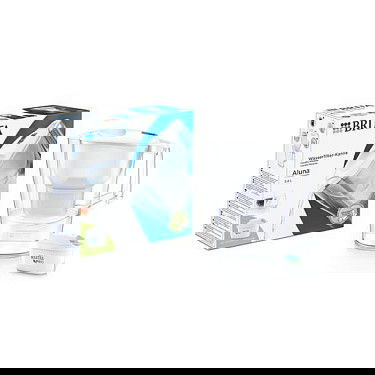 Brita Aluna Jarra con Filtro de Agua Transparente y Blanco con 1 Filtro Incluido