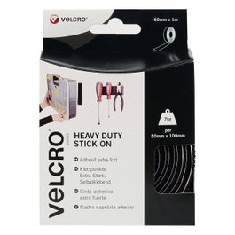 VELCRO Cinta de velcro autoadhesiva Extra Stark 50 mm x 1 m Negro