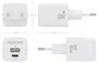 AISENS ASCH-30W2P037-W Cargador GaN USB-C 30W con USB-A, Carga Rápida PD 3.0 QC 4.0 PPS, Universal 100-240V para Portátil Móvil Tablet, Blanco