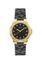 Guess GW0598L2 Avril con correa de cuero negra y caja dorada