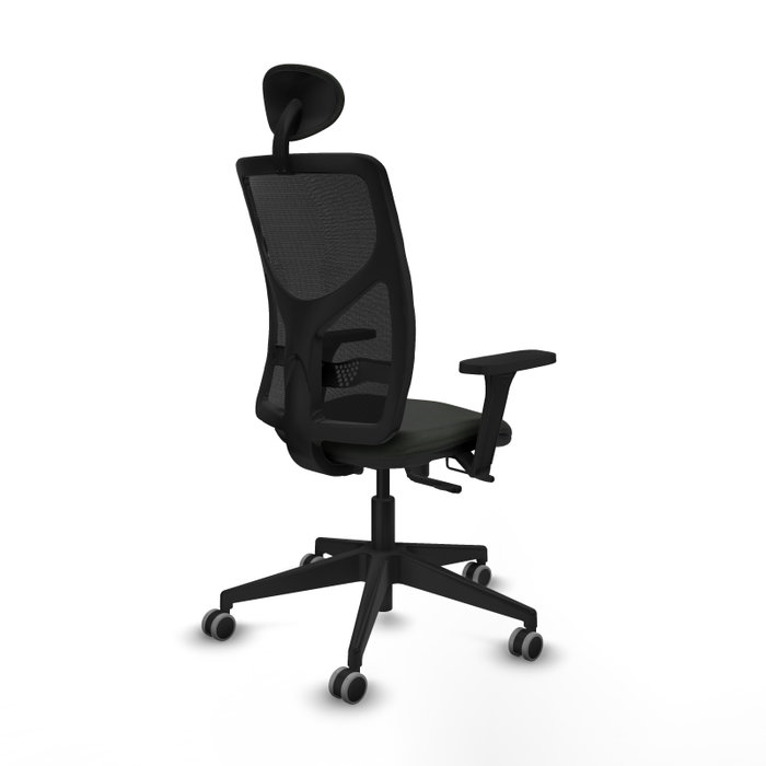 PIQUERAS Y CRESPO Silla de oficina Motilla con mecanismo Sincro/Traslack, Brazos 3D y Cabecero Fijo, Negro