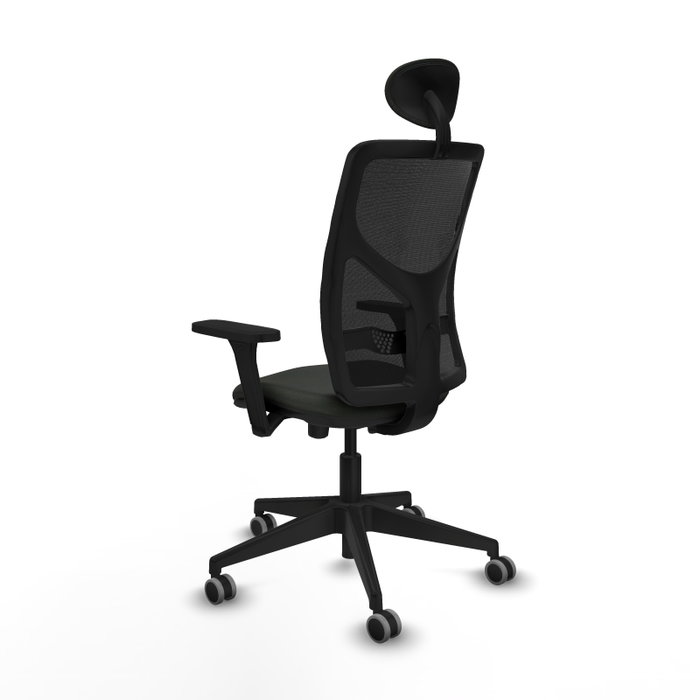 PIQUERAS Y CRESPO Silla de oficina Motilla con mecanismo Sincro/Traslack, Brazos 3D y Cabecero Fijo, Negro