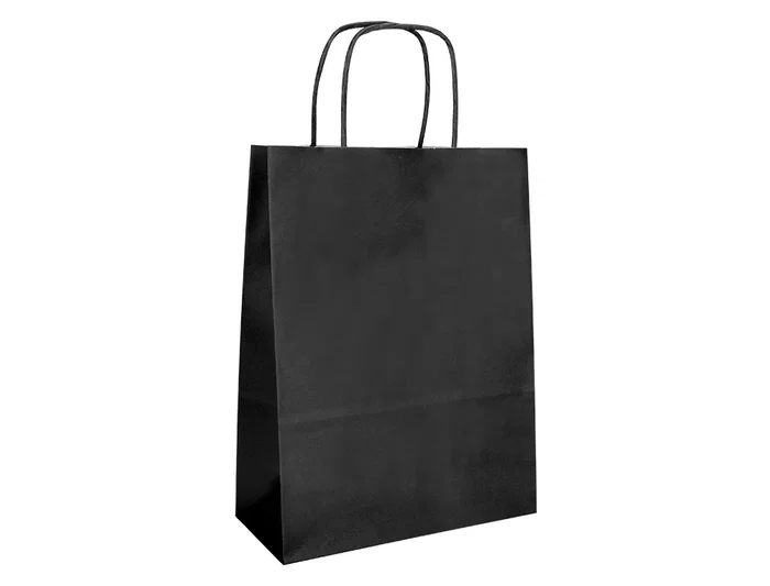 Q-connect Bolsa papel celulosa negro M con asa retorcida 270x370x120 mm