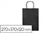 Q-connect Bolsa papel celulosa negro M con asa retorcida 270x370x120 mm