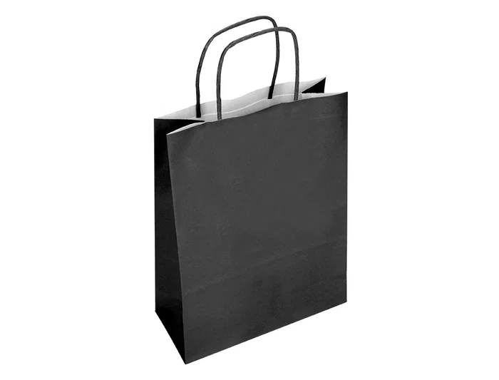 Q-connect Bolsa papel celulosa negro M con asa retorcida 270x370x120 mm