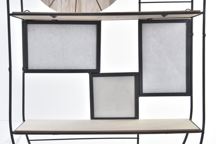 DKD Home Decor Estanteria Pared Metal y Madera Negro Marron 10 x 60 x 33 cm (4 Unidades)
