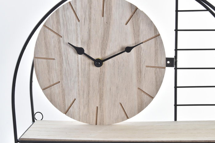 DKD Home Decor Estanteria Pared Metal y Madera Negro Marron 10 x 60 x 33 cm (4 Unidades)