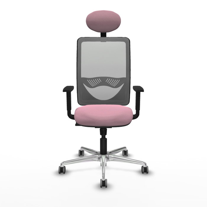 PIQUERAS Y CRESPO Silla de oficina Zulema Rosa y Gris con Mecanismo Sincro