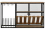DKD Home Decor Botellero Natural Negro Metal Cristal Madera 32 x 60 x 102 cm