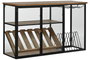 DKD Home Decor Botellero Natural Negro Metal Cristal Madera 32 x 60 x 102 cm
