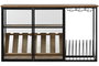DKD Home Decor Botellero Natural Negro Metal Cristal Madera 32 x 60 x 102 cm