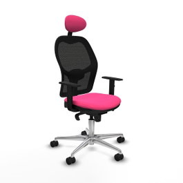 PIQUERAS Y CRESPO Silla de oficina Jorquera Rosa y Negro