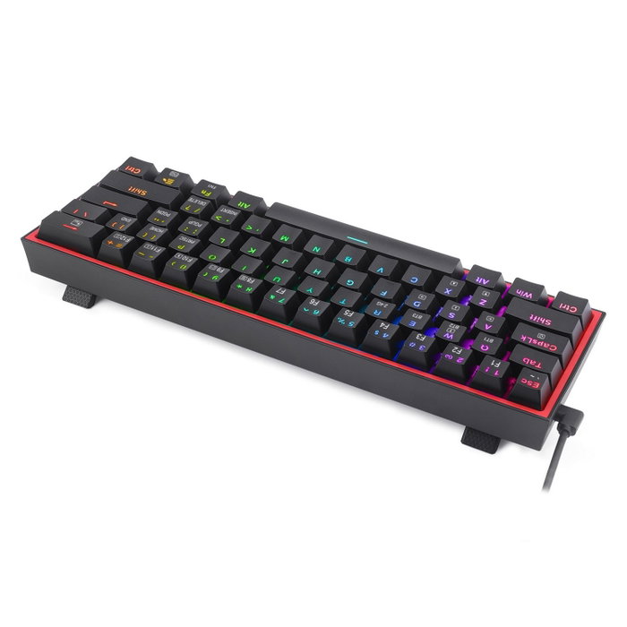 Redragon K616 Fizz PRO Black Red Switch Teclado Mecánico Inalámbrico RGB 60% Layout Español
