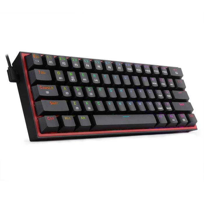 Redragon K616 Fizz PRO Black Red Switch Teclado Mecánico Inalámbrico RGB 60% Layout Español