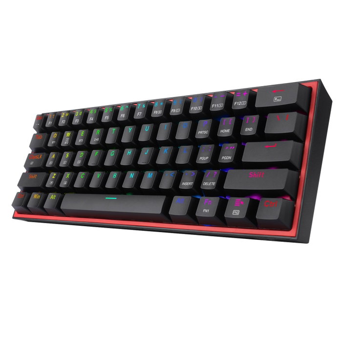 Redragon K616 Fizz PRO Black Red Switch Teclado Mecánico Inalámbrico RGB 60% Layout Español