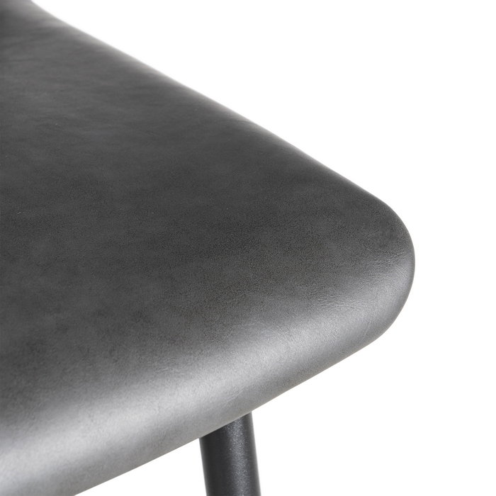 Taburete Negro Metal / Simil Piel 47 X 47 X 103 cm (Set de 2)