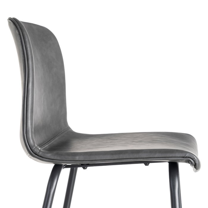 Taburete Negro Metal / Simil Piel 47 X 47 X 103 cm (Set de 2)