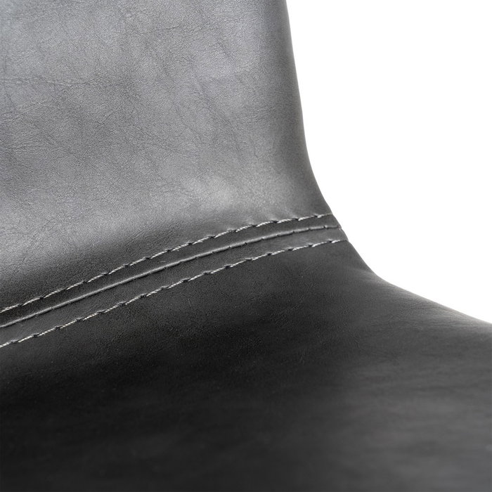Taburete Negro Metal / Simil Piel 47 X 47 X 103 cm (Set de 2)
