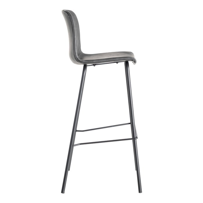 Taburete Negro Metal / Simil Piel 47 X 47 X 103 cm (Set de 2)