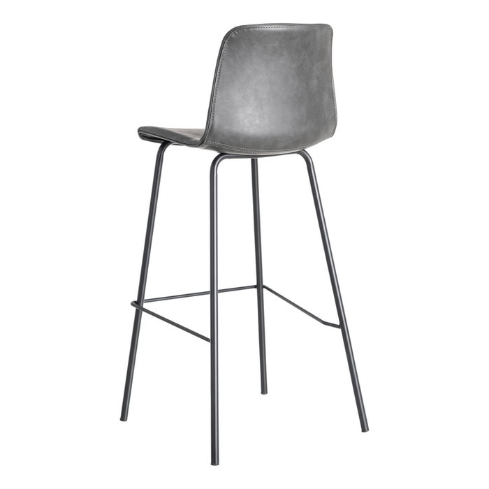 Taburete Negro Metal / Simil Piel 47 X 47 X 103 cm (Set de 2)