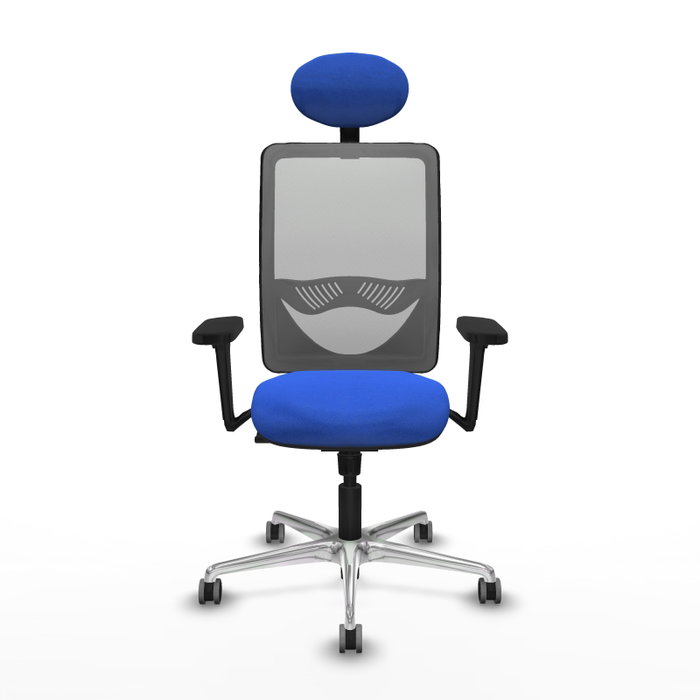 PIQUERAS Y CRESPO Silla de oficina Zulema con mecanismo Sincro, Tela Azul y Malla Gris PIQUERAS Y CRESPO Silla de oficina Zulema con mecanismo Sincro, Tela Azul y Malla Gris
